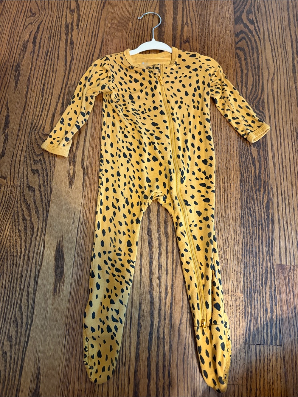Kyte BABY Mustard Yellow Cheetah-Print Footed One-Piece